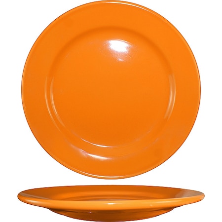 Iti Wide Rim Plate, 9" Dia, Orange, PK24 CA-8-O