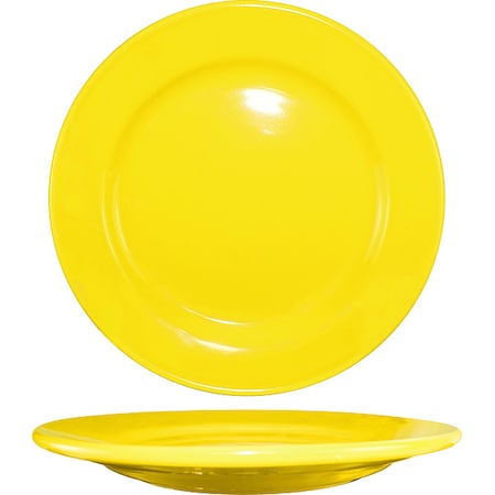 Iti Wide Rim Plate, 9" Dia, Yellow, PK24 CA-8-Y