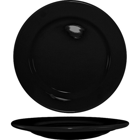 Iti Wide Rim Plate, 9" Dia, Black, PK24 CA-8-B