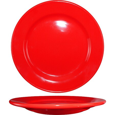 Iti Wide Rim Plate, 9" Dia, Crimson Red, PK24 CA-8-CR