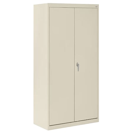Sandusky Lee Shelving Storage Cabinet, 72 in H, 36 in W, 18 in D, Swing, Keyed, Putty, 4 Shelves, 0 Drawers CA41361872-07