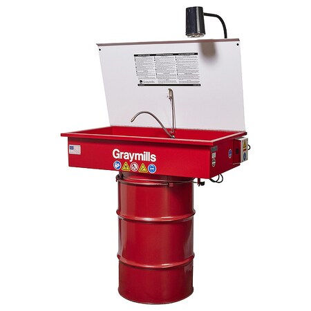 Graymills Parts Washer, Tank Steel, 20 gal, 36" W DMD336-A-LDL
