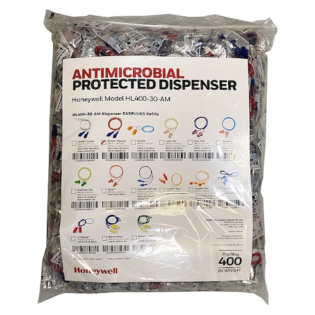 Honeywell Howard Leight HL400 Earplug Dispenser Refill, TPE, Flanged, 27 dB NRR, Corded DPAS-30R-REFILL