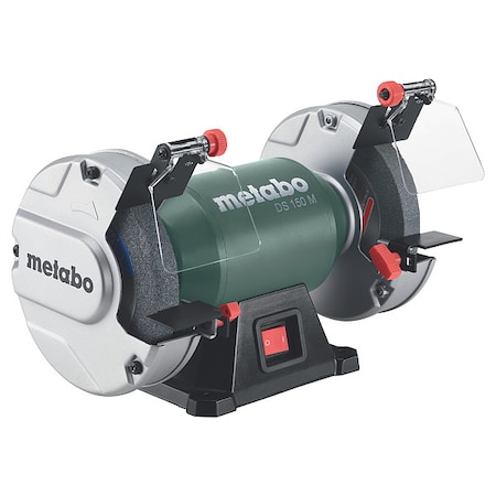 Metabo Shop Bench Grinder, 5 29/32 in Max. Wheel Dia, 25/32 in Max. Wheel Thickness DS 150 M