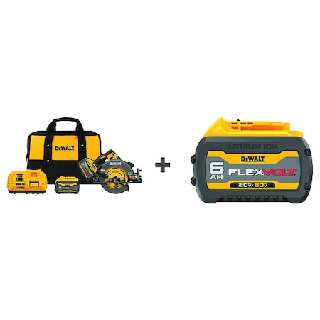 Dewalt Cordless Circular Saw Kit, 7-1/4", Includes Bonus Battery (9 Ah) DCS578X2/DCB606