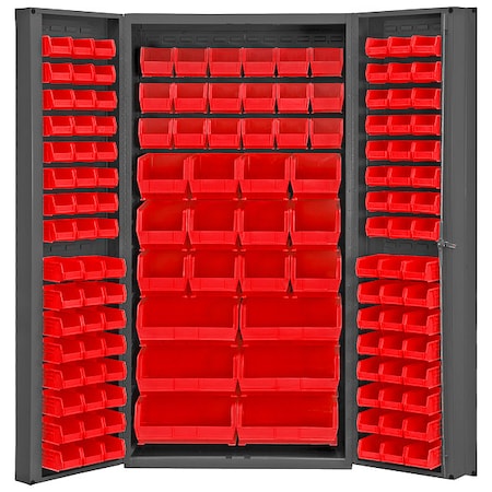 Durham Mfg Extra-Heavy Duty Bin Cabinet, 36 in W, 72 in H, 24" D, 132 Bins DC-BDLP-132-1795
