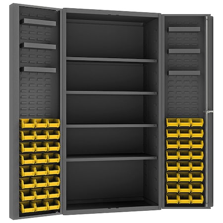 Durham Mfg Extra-Heavy Duty Bin Cabinet, 36 in W, 72 in H, 24" D, 48 Bins DC36-48-4S6DS-95