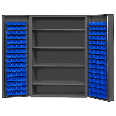 Durham Mfg Extra-Heavy Duty Bin Cabinet, 48 in W, 72 in H, 24" D, 128 Bins DC48-128-4S-5295