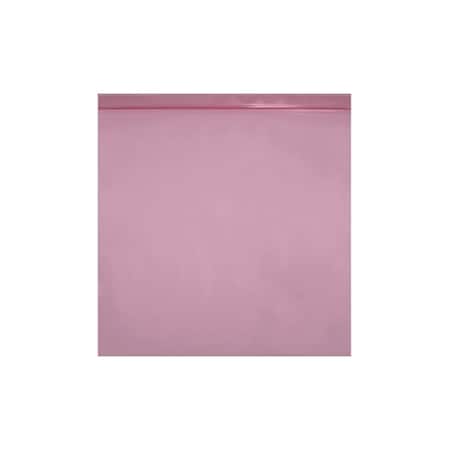 Zoro Select Reclosable Bag, Zip Seal, 15 in L, 12 in W, 4 mil Thick, Low Density Polyethylene (LDPE), Pink M12x15AS