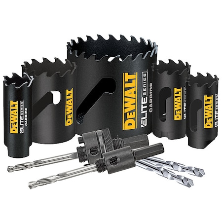 Dewalt Hole Saw Kit, 9pcs, Sizes:1"-2" DAH39CTSET