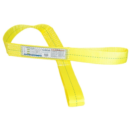 Stren-Flex Web Sling, Flat Eye, 14 ft L, 3,200 lb Cap. EEF-1-902PHV-14