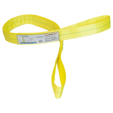 Stren-Flex Web Sling, Flat Eye, 8 ft L, 12800 lb Cap. EEF-2-902PHV-08