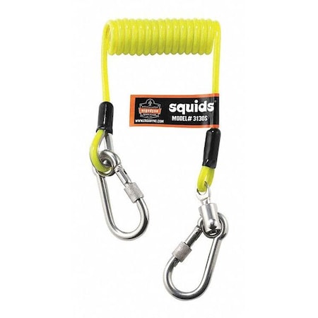 Ergodyne Squids Coiled Lanyard, 48" Length, 2 lb. Weight Capacity 3130S