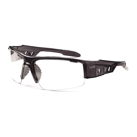 Ergodyne DAGR, Safety Glasses, Uncoated, Clear Lens, Black Frame, Half-Frame DAGR