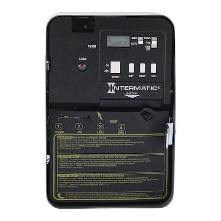 Intermatic Electronic Timer, 24 hr/7 Days, SPST EH10