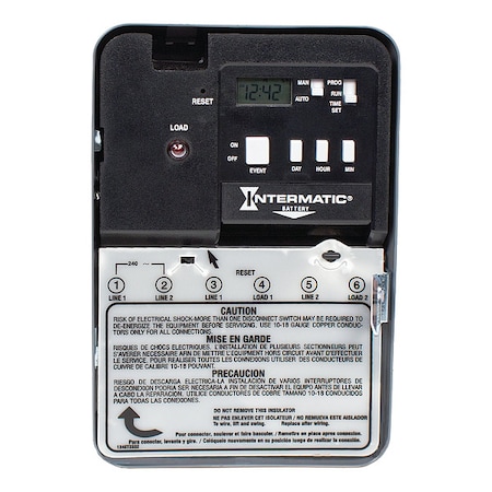 Intermatic Electrnic & Mech Water Heater Timer, DPST EH40