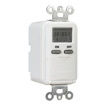 Intermatic Digital Timer, 7-Day, SPST, 120 V, White EI500WC