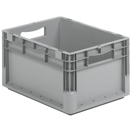 Ssi Schaefer Solid & Stackable Straight Wall Storage Container, 11.5 gal, 24 in L x 16 in W x 9 in H, Gray ELB6220.GY1