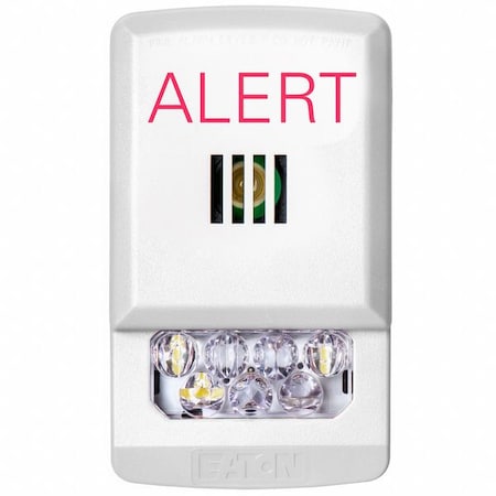 Eaton Horn Strobe, Horn, Continuous/Pulse, 24V, 86 dBA, Plastic, White, Wall Mount ELHSW-AL