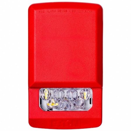Eaton Strobe Light, Red, LED, 24V, 60 FPM, Not Applicable Dia., Wall ELSTR-N