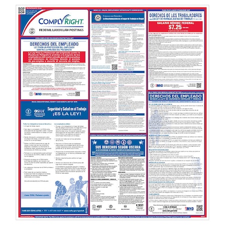 Complyright Labor Law Poster, 24 in H x, 32 3/4 in W, Plastic ERFEDS
