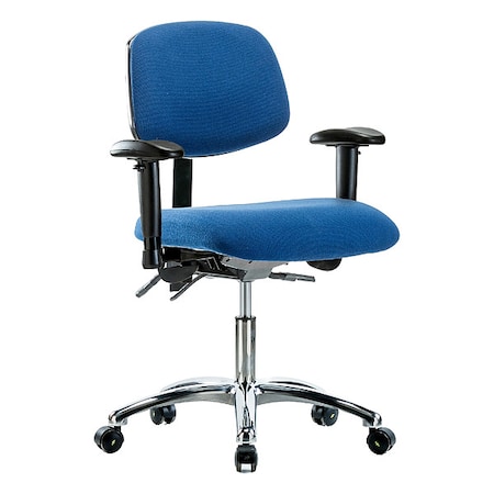 Zoro Select Ergonomic Chair, Adjustable Arms, 19" to 24" Height, Blue BR-ESD-FDHCH-CR-T1-A1-EC-ESDBLU