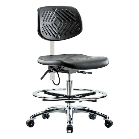 Zoro Select ESD Task Chair, No Arms, 20-1/2" to 28" Height, Black BR-ESD-PMBCH-CR-T0-A0-CF-EC