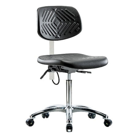 Zoro Select ESD Task Chair, No Arms, 20-1/2" to 28" Height, Black BR-ESD-PMBCH-CR-T0-A0-NF-EC