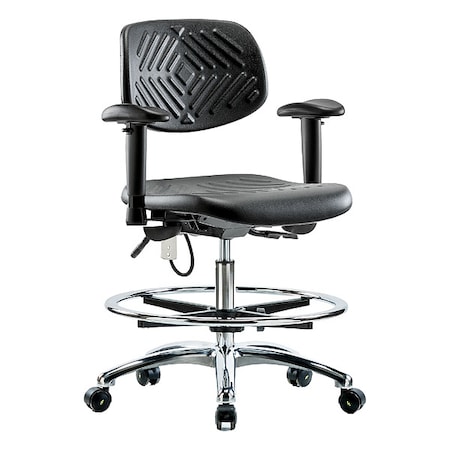 Zoro Select Ergonomic Chair, Adjustable Arms, 20-1/2" to 28" Height, Blue BR-ESD-PMBCH-CR-T1-A1-CF-EC