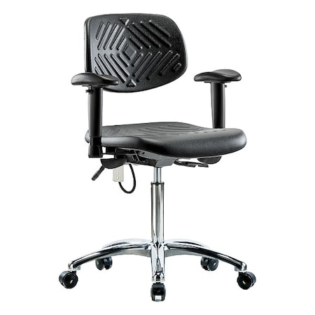 Zoro Select Ergonomic Chair, Adjustable Arms, 20-1/2" to 28" Height, Blue BR-ESD-PMBCH-CR-T1-A1-NF-EC
