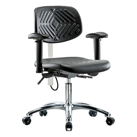 Zoro Select Ergonomic Chair, Adjustable Arms, 17-1/2" to 22-3/4" Height, Black BR-ESD-PDHCH-CR-T1-A1-EC