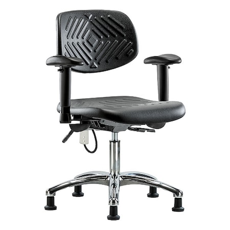 Zoro Select Ergonomic Chair, Adjustable Arms, 17-1/2" to 22-3/4" Height, Black BR-ESD-PDHCH-CR-T1-A1-EG