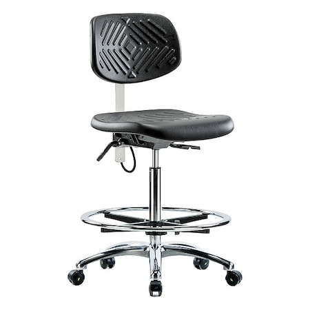 Zoro Select ESD Task Chair, No Arms, 24-1/2" to 34-3/4" Height, Black BR-ESD-PHBCH-CR-T1-A0-CF-EC