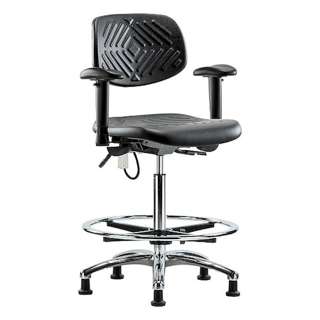 Zoro Select ESD Task Chair, Adjustable Arms, 24-1/2" to 34-3/4" Height, Black BR-ESD-PHBCH-CR-T1-A1-CF-EG