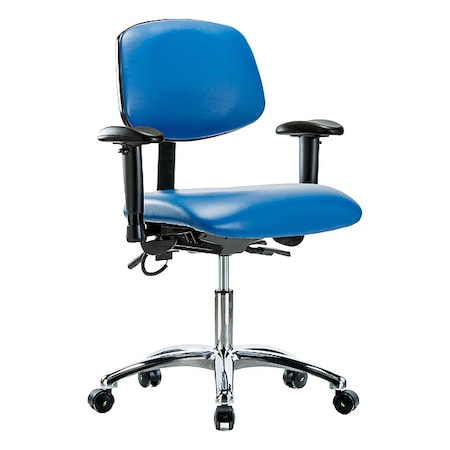 Zoro Select Ergonomic Chair, Adjustable Arms, 19" to 24" Height, Blue BR-ESD-VDHCH-CR-T1-A1-EC-ESDBLU