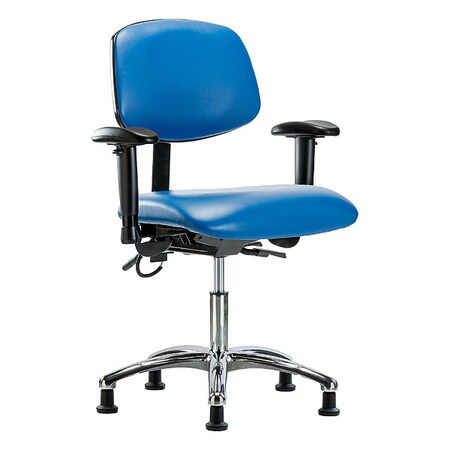 Zoro Select Ergonomic Chair, Adjustable Arms, 19" to 24" Height, Blue BR-ESD-VDHCH-CR-T1-A1-EG-ESDBLU