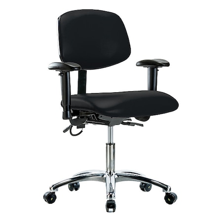 Zoro Select Ergonomic Chair, Adjustable Arms, 19" to 24" Height, Black BR-ESD-VDHCH-CR-T1-A1-EC-ESDBLK