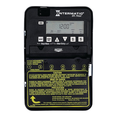 Intermatic Electronic Timer, 24 hr, SPST ET1125C