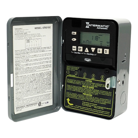 Intermatic Electronic Timer, Astro 7 Days, SPST ET8215C