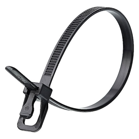 Retyz Cable Tie, 10 in L, 2.70 in Max Bundle Dia., Black