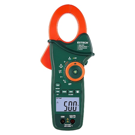 Extech Clamp Meter, Backlit LCD, Digital EX820A