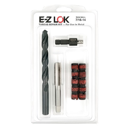 Zoro Select Thread Repair Kit, Self Locking Thread Inserts, Steel, 10 Inserts EZ-310-7