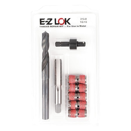 Zoro Select Thread Repair Kit, Self Locking Thread Inserts, 18-8 Stainless Steel, 10 Inserts EZ-313-8