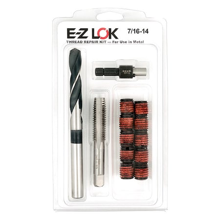 Zoro Select Thread Repair Kit, Self Locking Thread Inserts, Steel, 10 Inserts EZ-329-7