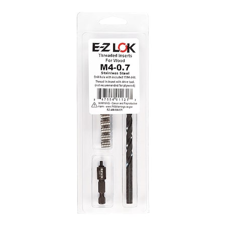 Zoro Select Thread Repair Kit, Knife Thread Inserts, 18-8 Stainless Steel, 10 Inserts EZ-400-M4-CR