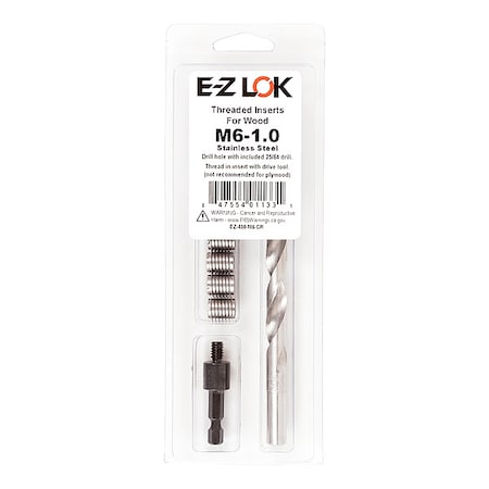 Zoro Select Thread Repair Kit, Knife Thread Inserts, Plain, 6 Inserts EZ-400-M6-CR