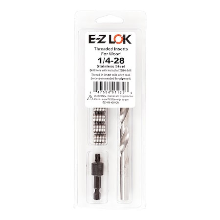 Zoro Select Thread Repair Kit, Knife Thread Inserts, 18-8 Stainless Steel, 6 Inserts EZ-400-428-CR
