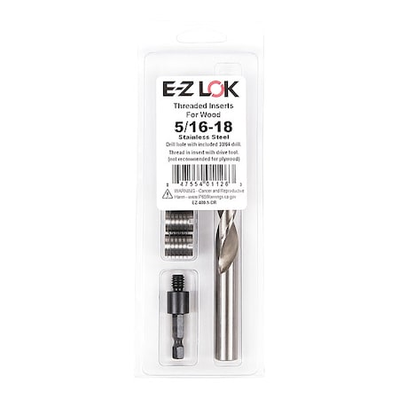 Zoro Select Thread Repair Kit, Knife Thread Inserts, Plain, 5 Inserts EZ-400-5-CR