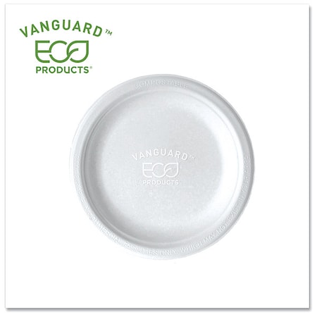 Zoro Select Vanguard Renewable and Compostable Sugarcane Plates, 6" dia, White, PK1000 EP-P016NFA