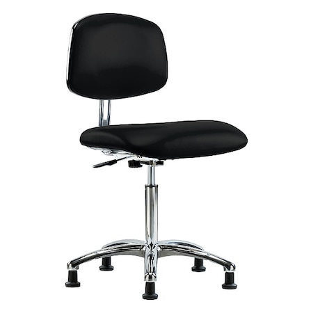 Zoro Select Ergonomic Chair, Vinyl (Antibacterial), Black, 21-1/2" to 29" Seat Height, Non-Marring Glides BR-ECR-VMBCH-CR-NF-EG-ESDBLK